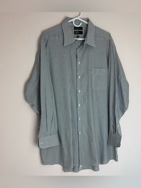 Covington Men's Black and White Stripe Dress Shirt